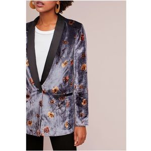 Anthropology- Velvet Floral Blazer